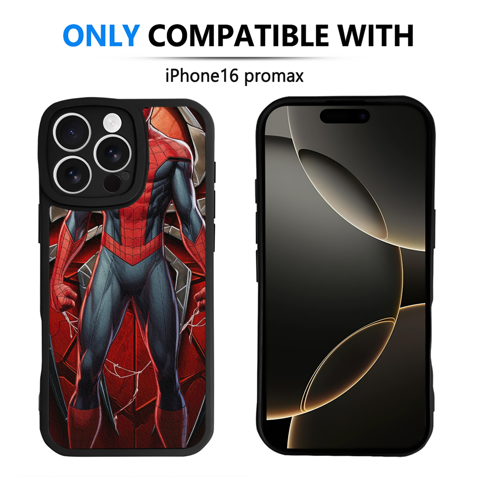 （画像用） Spider Man スパイダーマン 【iPhone 16シリーズ対応】シリコンスマホケース（レザー調） 材質：シリコン